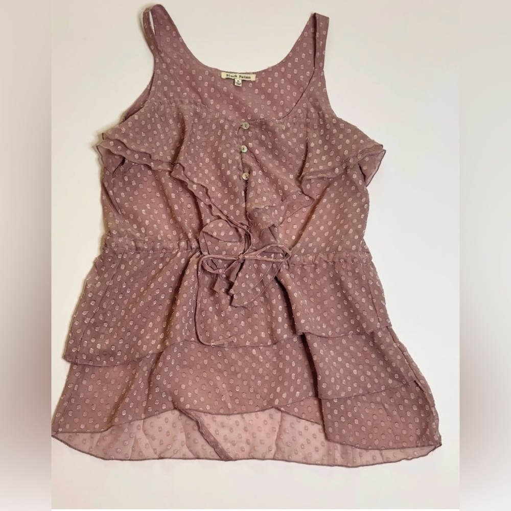 Pink Ruffled Sleeveless Top